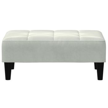 Schlafsofa 2-Sitzer mit Fußhocker Hellgrau Samt