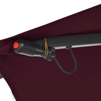 Ampelschirm mit LED-Leuchten Bordeauxrot 350 cm