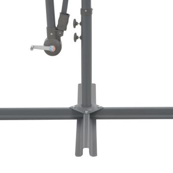 Ampelschirm mit LED-Leuchten Bordeauxrot 350 cm