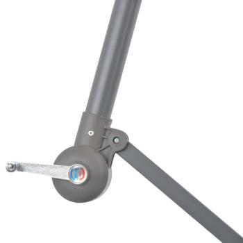 Ampelschirm mit LED-Leuchten Bordeauxrot 350 cm
