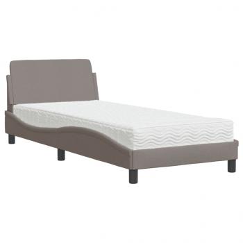 Bett mit Matratze Taupe 90x190 cm Stoff
