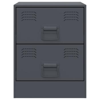 Nachttische 2 Stk. Anthrazit 34,5x39x44 cm Stahl