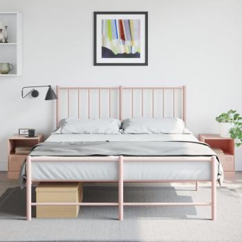 ARDEBO.de - Nachttische 2 Stk. Rosa 34,5x39x44 cm Stahl