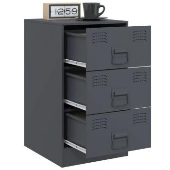 Nachttische 2 Stk. Anthrazit 34,5x39x62 cm Stahl