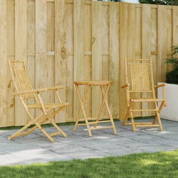 ARDEBO.de - 3-tlg. Bistro-Set Bambus