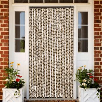 ARDEBO.de - Fliegenvorhang Beige und Braun 118x220 cm Chenille