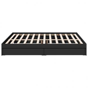 Bettgestell mit Schubladen Schwarz 200x200 cm Holzwerkstoff