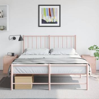 ARDEBO.de - Nachttische 2 Stk. Rosa 34,5x39x44 cm Stahl