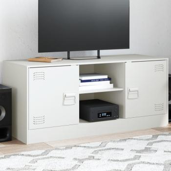 ARDEBO.de - TV-Schrank Weiß 99x39x44 cm Stahl
