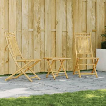 ARDEBO.de - 3-tlg. Bistro-Set Bambus