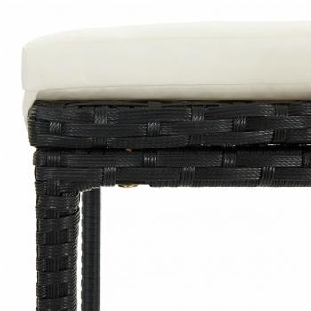 5-tlg. Gartenbar-Set Schwarz Massivholz Akazie und Poly Rattan