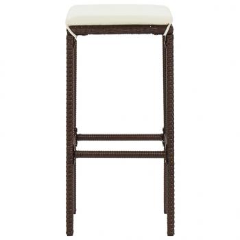 7-tlg. Gartenbar-Set Braun Massivholz Akazie und Poly Rattan