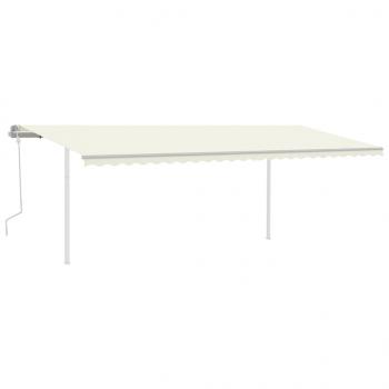 Markise Manuell Einziehbar mit LED 6x3,5 m Creme