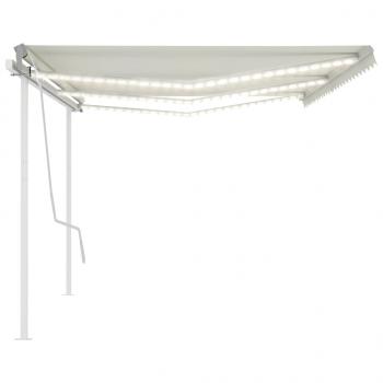 Markise Manuell Einziehbar mit LED 6x3,5 m Creme