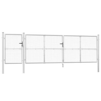 Mesh-Gartentor Silbern 500x175 cm Verzinkter Stahl