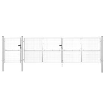 Mesh-Gartentor Silbern 500x175 cm Verzinkter Stahl