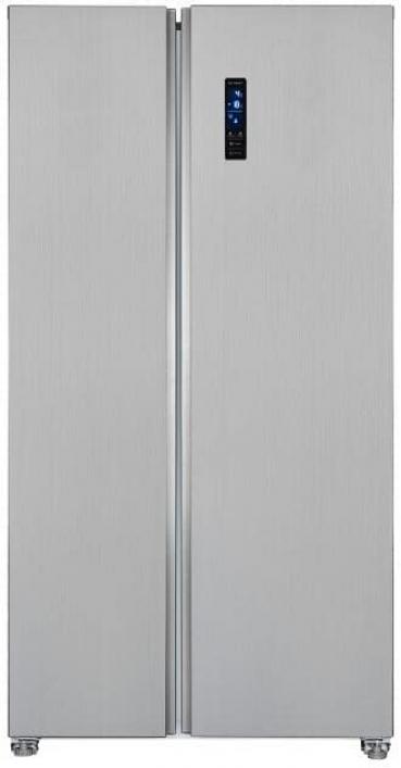 ARDEBO.de Exquisit SBS46-040E Stand Side-by-Side Kombination, 91 cm breit, 442 L, NoFrost, LED Beleuchtung, Temperaturregelung, Umluftventilator, Schnellkühlen und Schnellgefrieren, Edelstahloptik