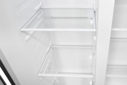 Exquisit SBS46-040E Stand Side-by-Side Kombination, 91 cm breit, 442 L, NoFrost, LED Beleuchtung, Temperaturregelung, Umluftventilator, Schnellkühlen und Schnellgefrieren, Edelstahloptik