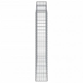 Gabionen mit Hochbogen 3 Stk. 200x30x180/200cm Verzinktes Eisen