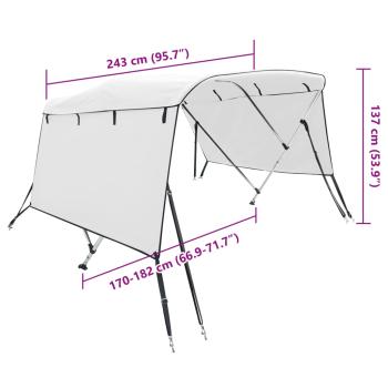 4-Bow Bimini-Top mit Seitenteilen 243x(170-182)x137 cm