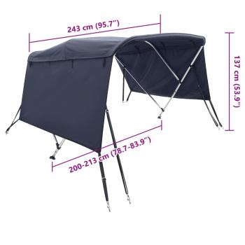 4-Bow Bimini-Top mit Seitenteilen 243x(200-213)x137 cm