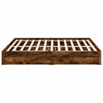 Bettgestell mit Schubladen Räuchereiche 180x200cm Holzwerkstoff