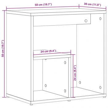 Beistelltische 2 Stk. Braun Eiche 50x30x50 cm Holzwerkstoff