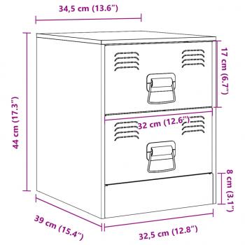 Nachttisch Anthrazit 34,5x39x44 cm Stahl