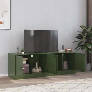 ARDEBO.de - TV-Schränke 2 Stk. Olivgrün 67x39x44 cm Stahl