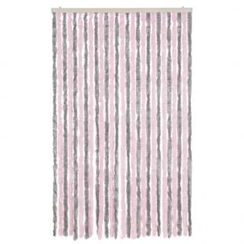 Fliegenvorhang Silbergrau und Rosa 118x220 cm Chenille