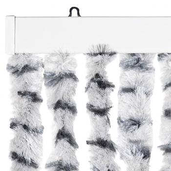 Fliegenvorhang Hellgrau und Dunkelgrau 118x220 cm Chenille