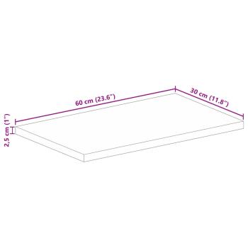 Tischplatte 60x30x2,5 cm Rechteckig Massivholz Akazie