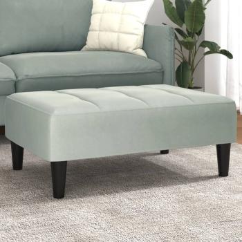 ARDEBO.de - Fußhocker Hellgrau 77x55x31 cm Samt