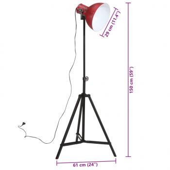 Stehleuchte 25 W Rot 61x61x90/150 cm E27