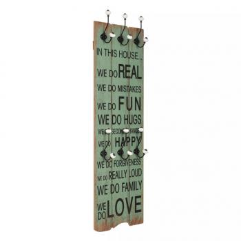 ARDEBO.de - Wandgarderobe mit 6 Haken 120x40 cm HAPPY LOVE 