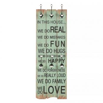 Wandgarderobe mit 6 Haken 120x40 cm HAPPY LOVE 