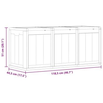 Garten-Aufbewahrungsbox 270 L Grau PP Rattan