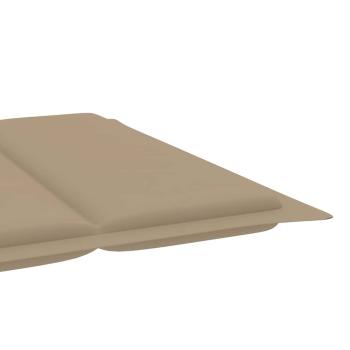 Sonnenliege mit Auflage Grau Massivholz Akazie
