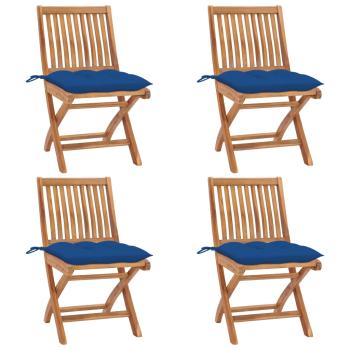 ARDEBO.de - Klappbare Gartenstühle mit Kissen 4 Stk. Massivholz Teak