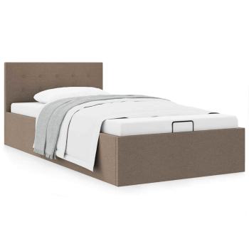 Stauraumbett Hydraulisch Taupe Stoff 90×200 cm 