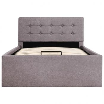 Stauraumbett Hydraulisch Taupe Stoff 90×200 cm 