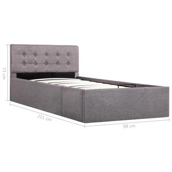 Stauraumbett Hydraulisch Taupe Stoff 90×200 cm