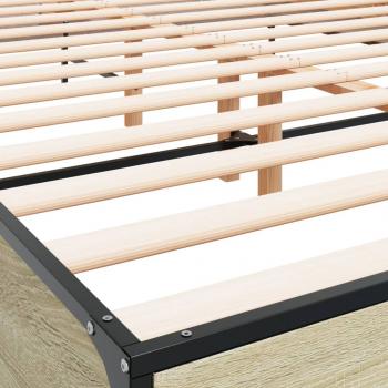 Bettgestell Sonoma-Eiche 150x200 cm Holzwerkstoff und Metall