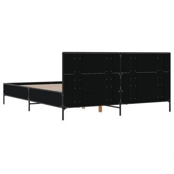 Bettgestell Schwarz 120x190 cm Holzwerkstoff und Metall