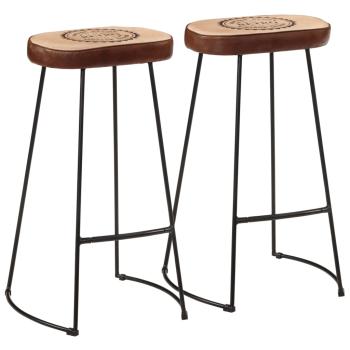 ARDEBO.de - Barhocker 2 Stk. Dunkelbraun 44x37,5x78 cm