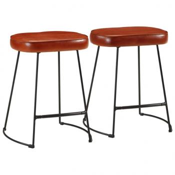 ARDEBO.de - Barhocker 2 Stk. Dunkelbraun 40x29,5x53 cm