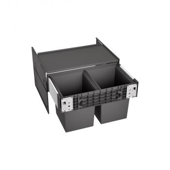 ARDEBO.de Blanco Select II Compact 60/2 Abfallsammler, 2x 17L Eimer, grau (526207)