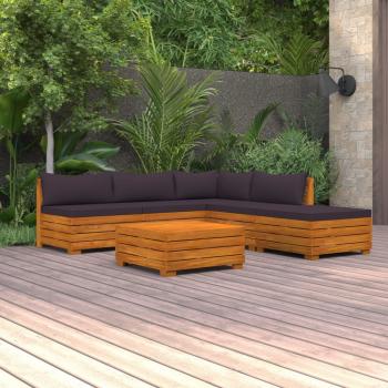 ARDEBO.de - 6-tlg. Garten-Lounge-Set mit Kissen Massivholz Akazie