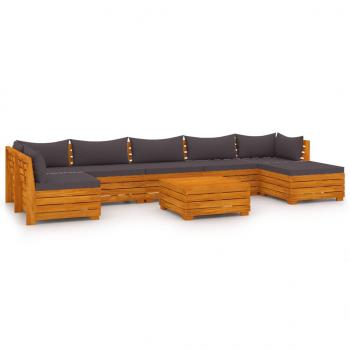 8-tlg. Garten-Lounge-Set mit Kissen Massivholz Akazie