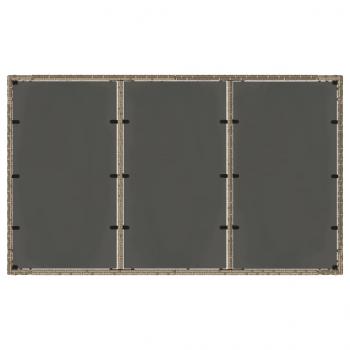 Gartentisch mit Glasplatte Grau 150x90x75 cm Poly Rattan